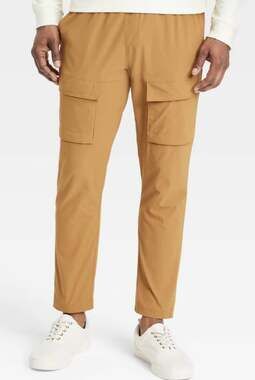 All in Motion Men's Woven Cargo Jogger Pants in Butterscotch